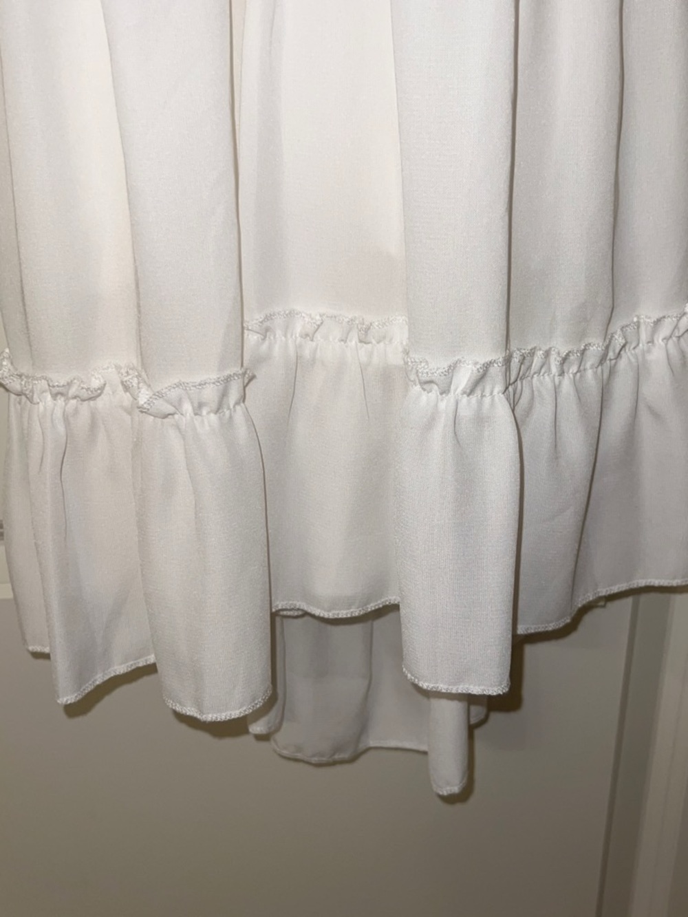 White Lace V-Neck Tiered Sundress - Picture 3 of 4